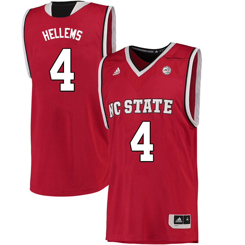 Men #4 Jericole Hellems NC State Wolfpack College Basketball Jerseys Sale-Red - Click Image to Close